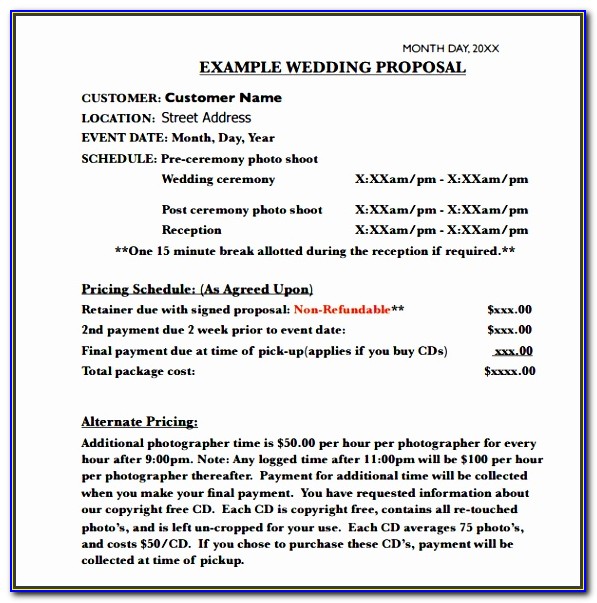 Wedding Planner Services Proposal Template