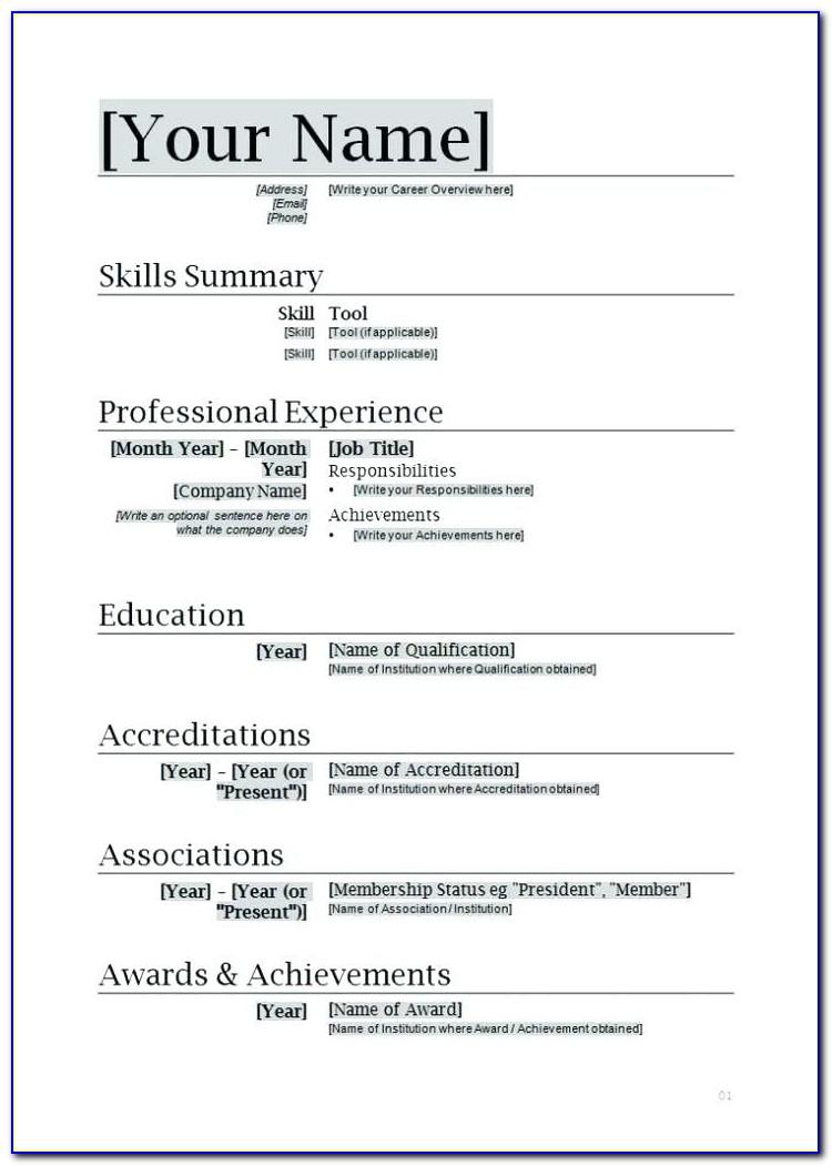 Word Document Editable Cv Templates Free Download
