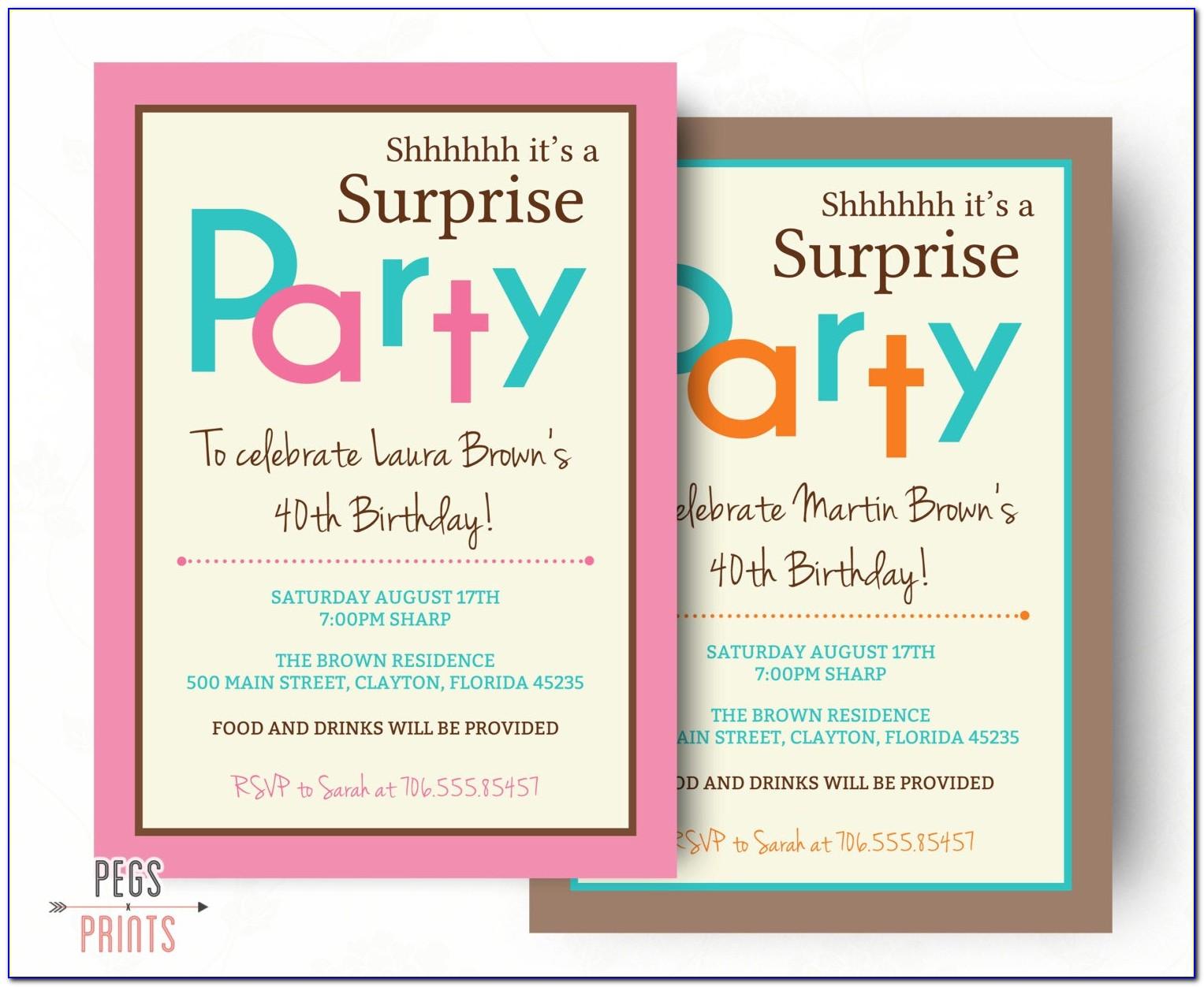 60th Surprise Party Invitation Templates