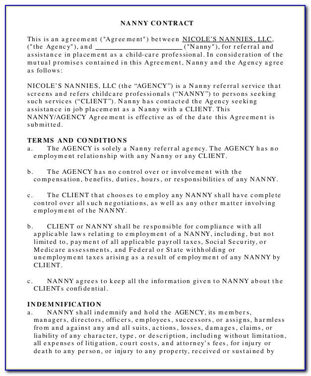Babysitting Contract Template Free