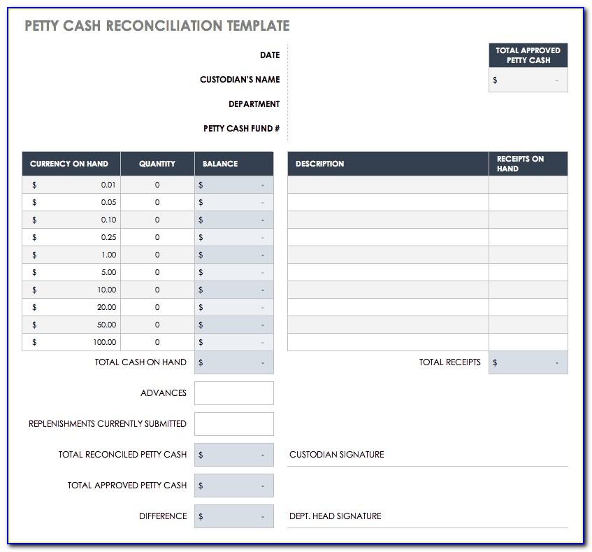 Bank Account Reconciliation Template Excel