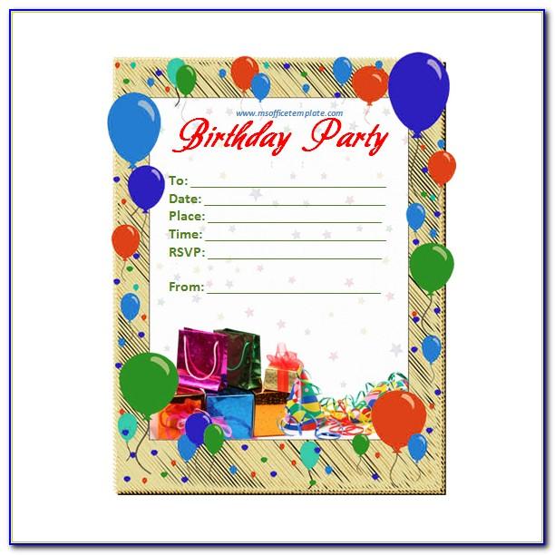 Birthday Party Invitation Cards Free Download
