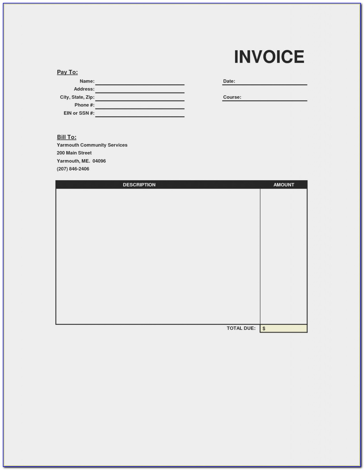 Catering Invoice Format In Excel