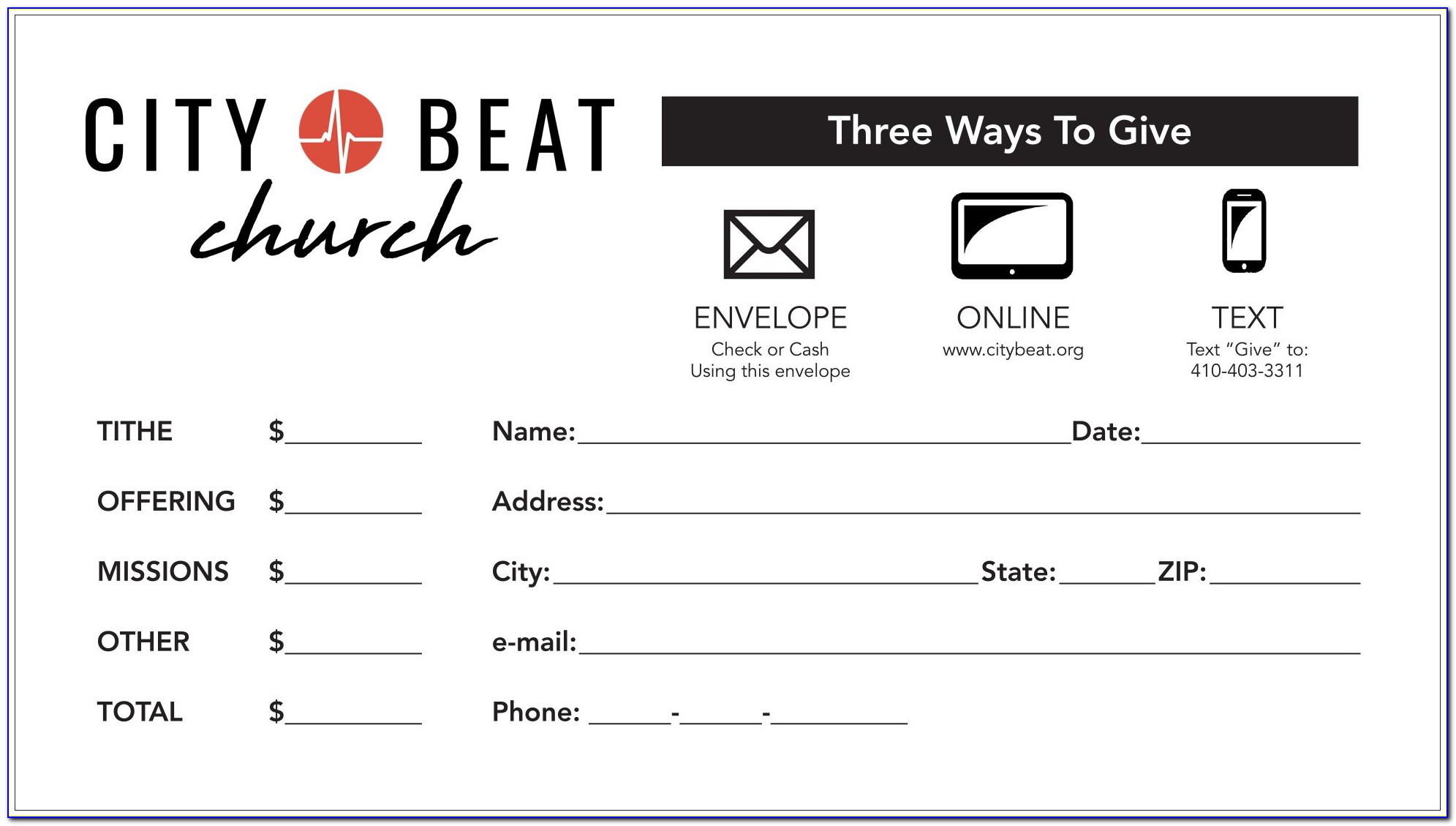 Charity Donation Envelopes Template