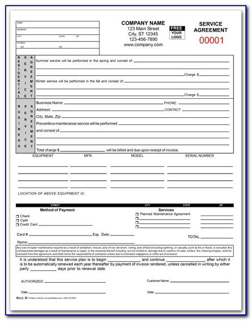 Commercial Hvac Service Agreement Template