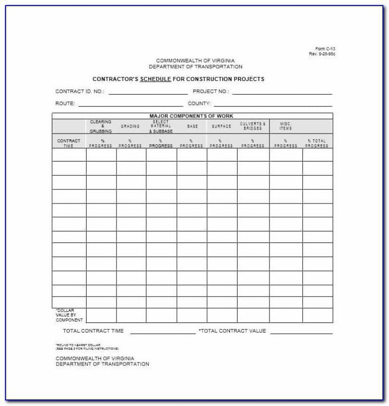 Construction Draw Schedule Template Excel Template