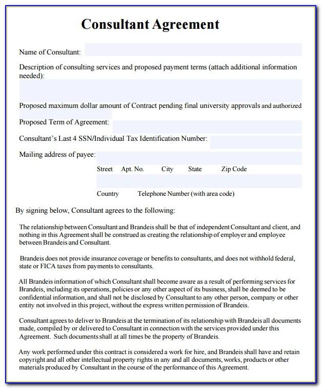Consultancy Contract Example Uk
