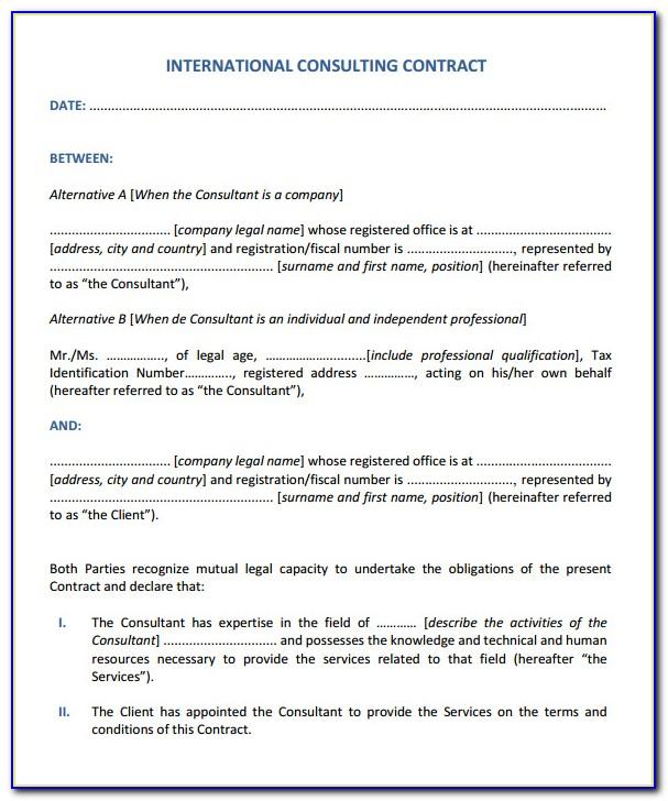 Consulting Contract Example