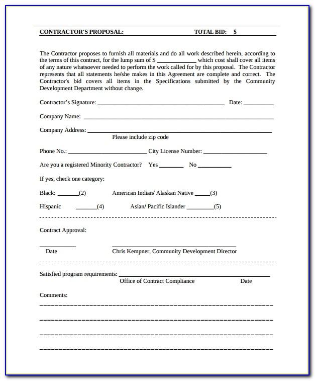 Contract Work Proposal Template