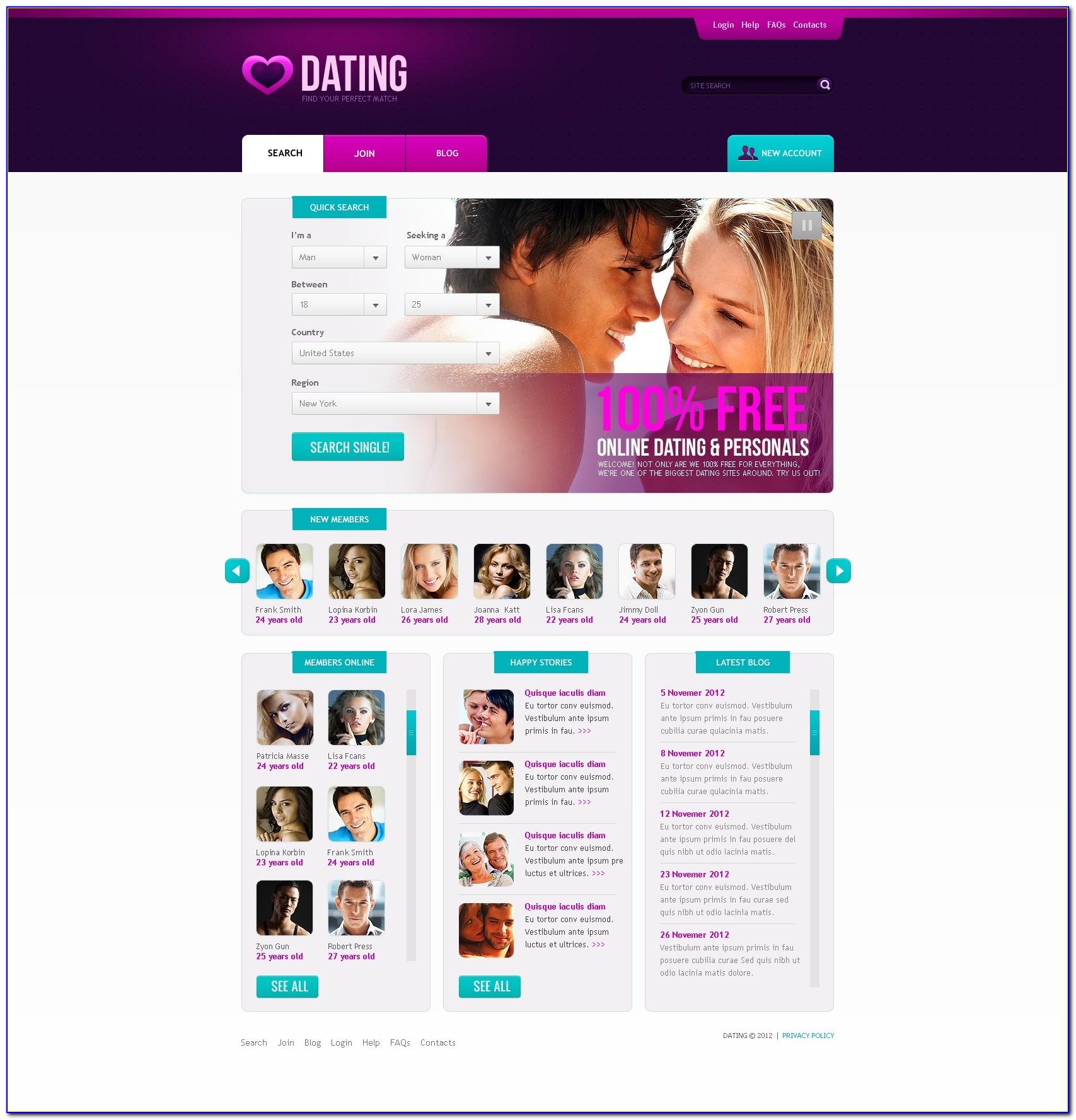 Dating Website Html Templates