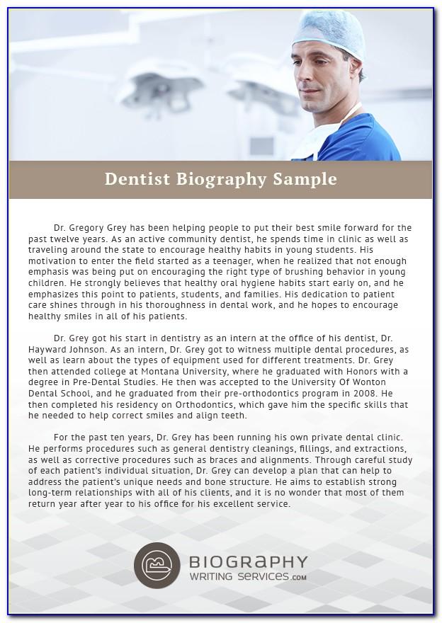 Dentist Biography Template