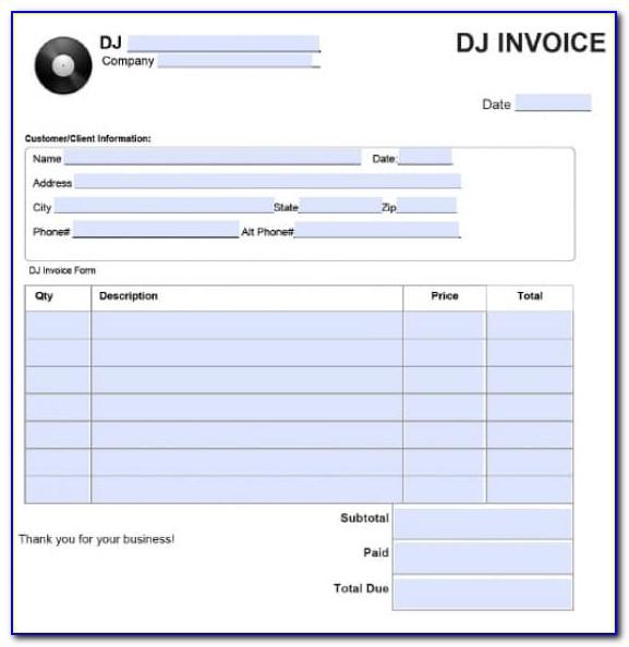 Dj Invoice Example