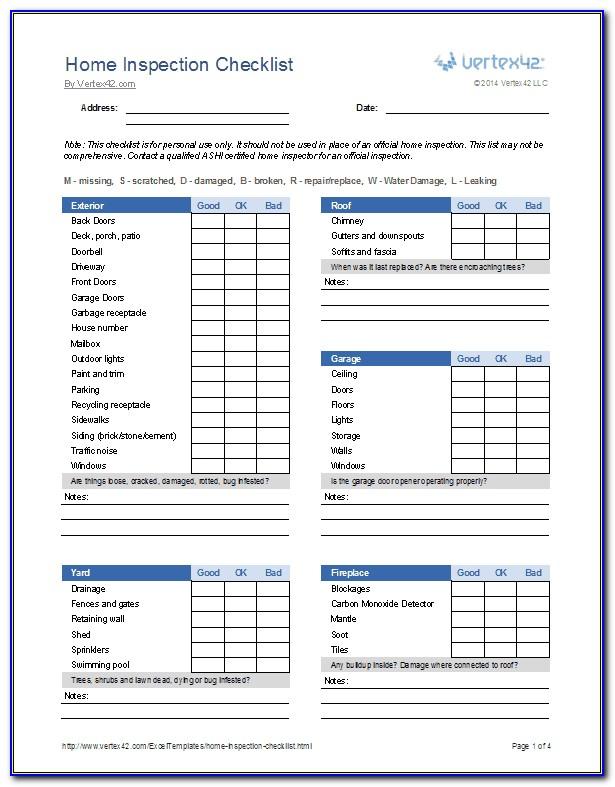 Electrical Inspection Checklist Template Excel