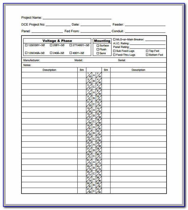 Electrical Panel Schedule Template Download Revit