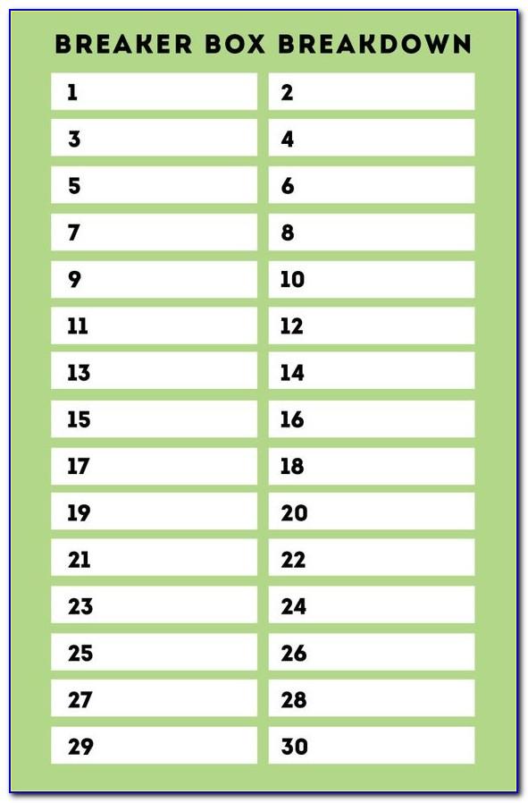 Electrical Panel Schedule Template Pdf