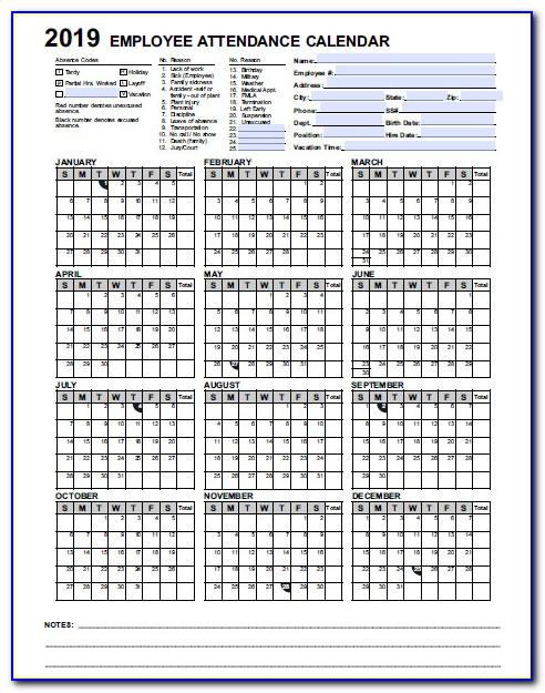 Employee Vacation Planner Template Excel 2019