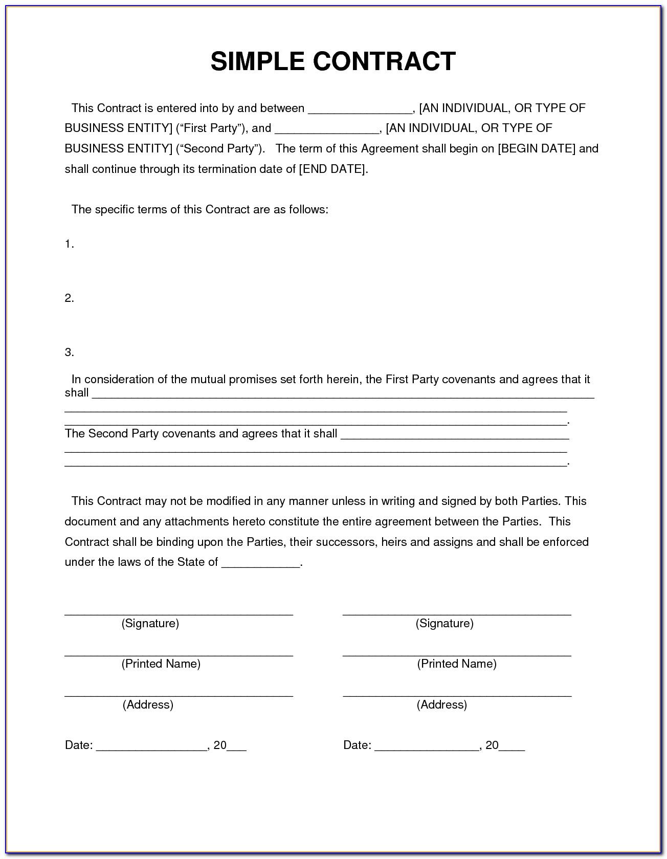 Employment Contract Template For Contractors