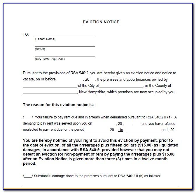 Eviction Notice Form Nys