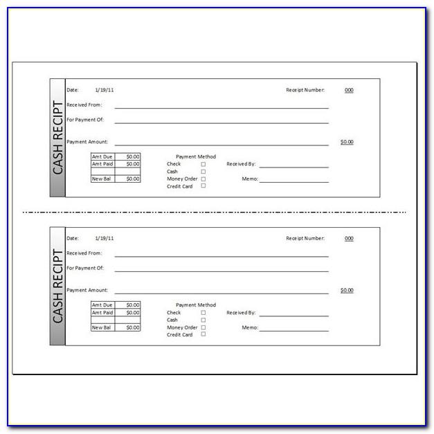Excel Receipt Template Free Download