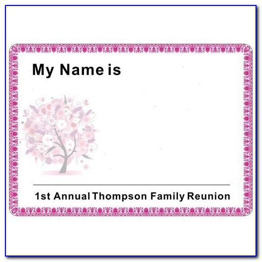 Family Reunion Name Badge Templates