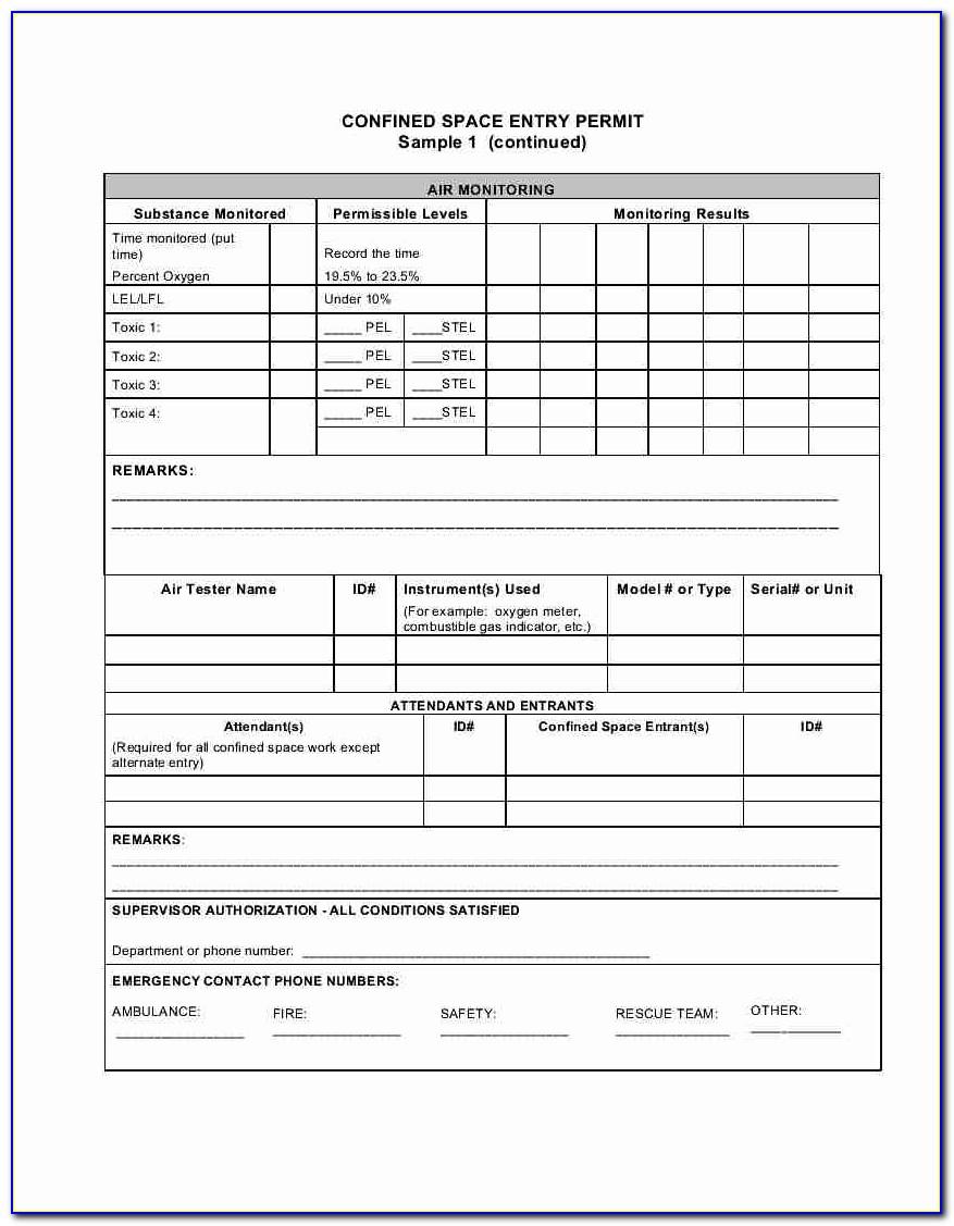 Free Confined Space Training Certificate Template