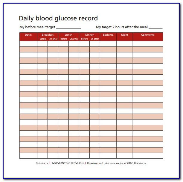 Free Diabetic Chart Templates
