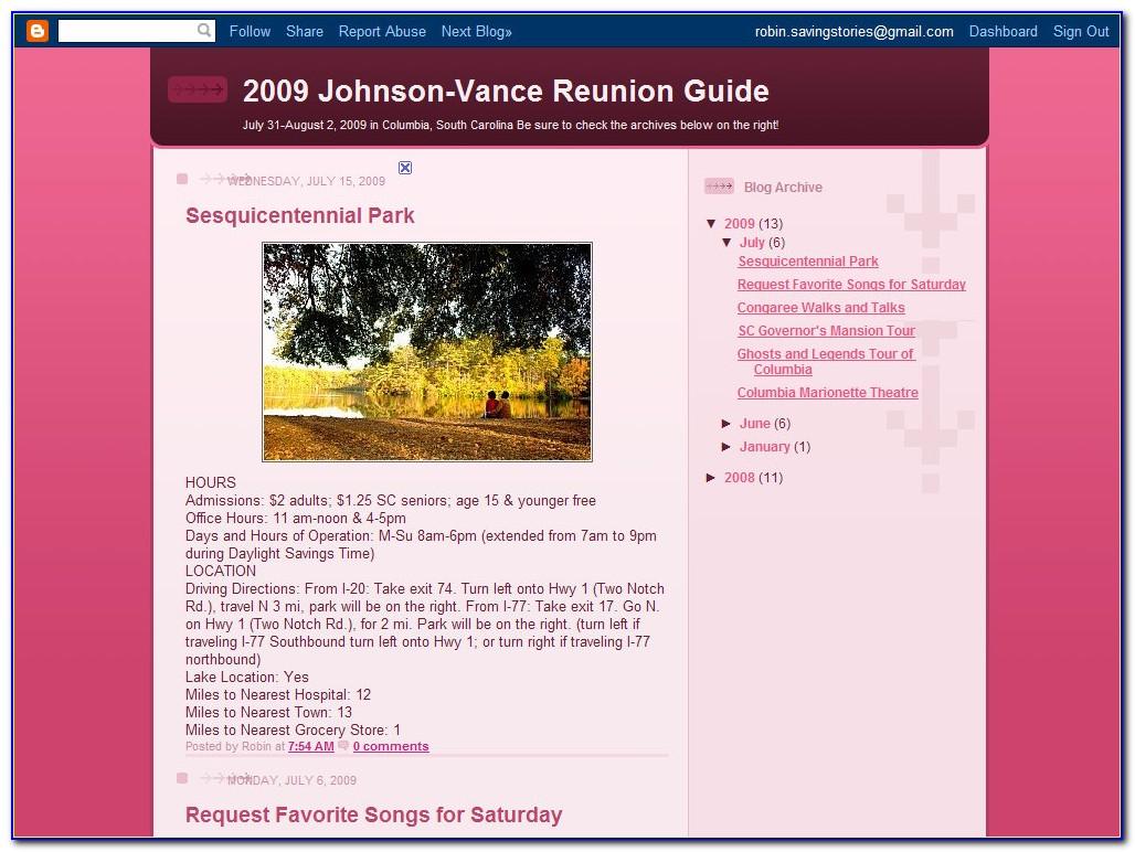 Free Family Reunion Website Template