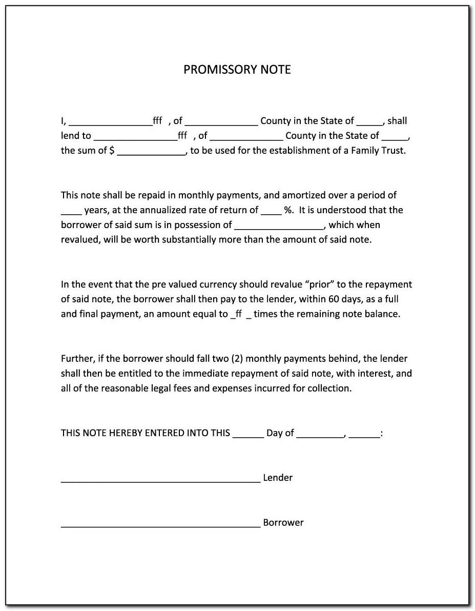 Free Online Promissory Note Form