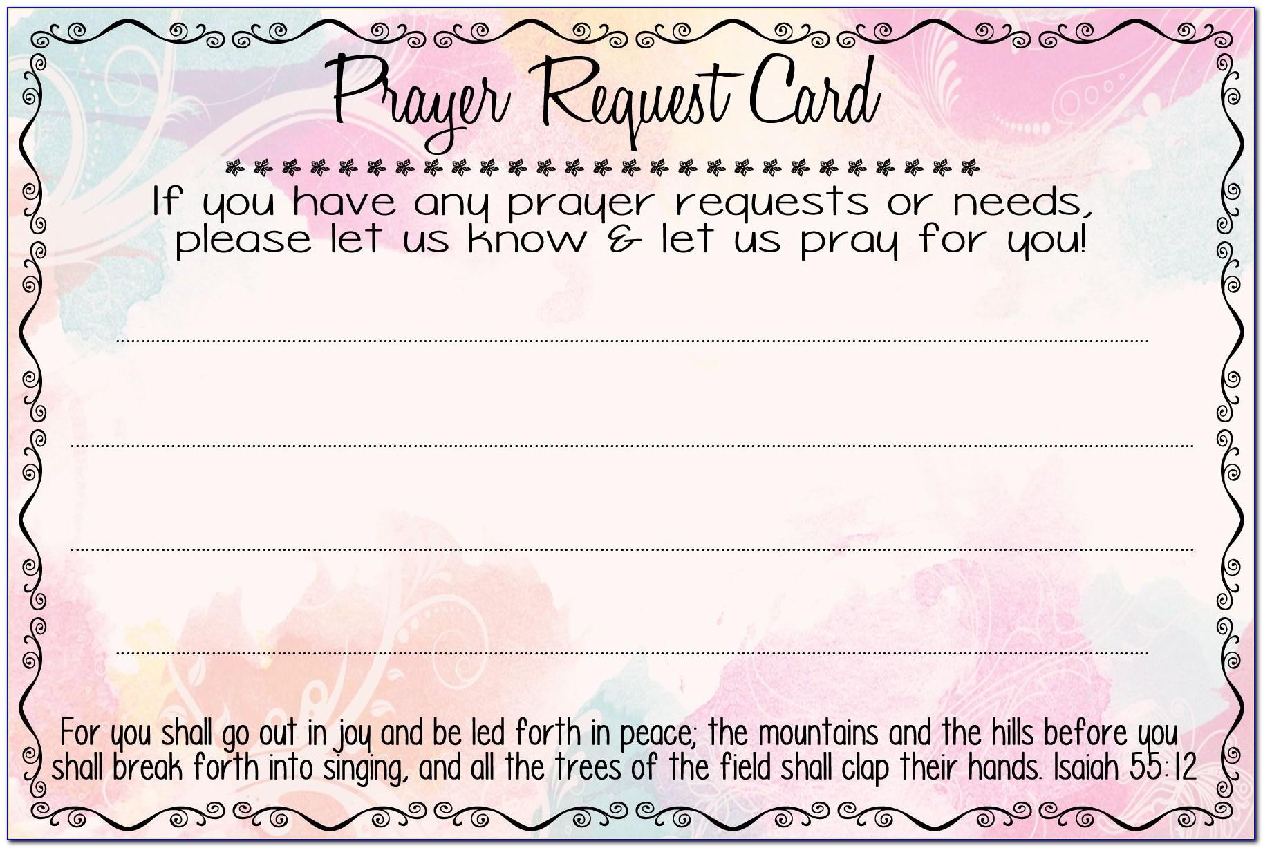 Free Printable Prayer Request Card Template