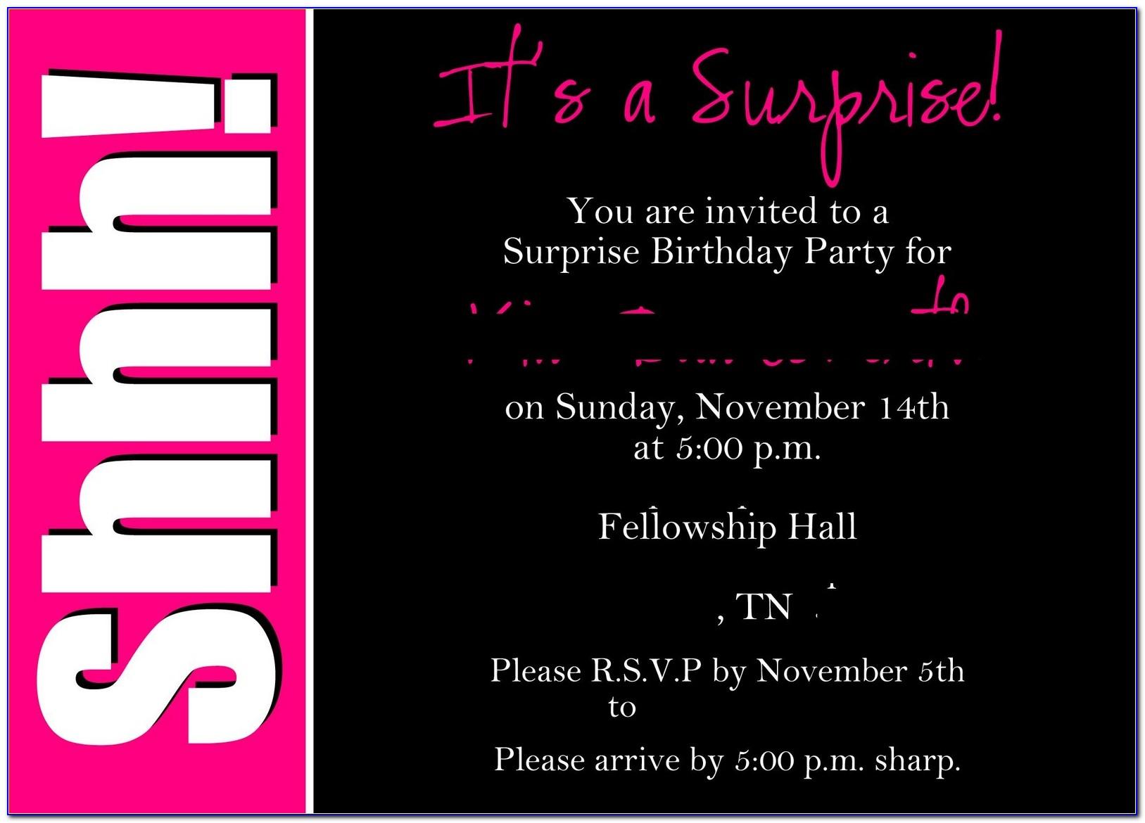 Free Printable Surprise Party Invitation Templates