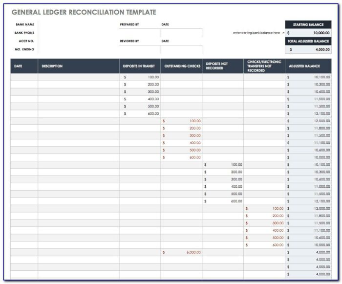 Gl Account Reconciliation Template Excel