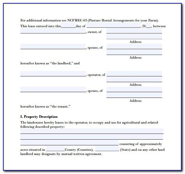 Grazing Land Lease Agreement Form