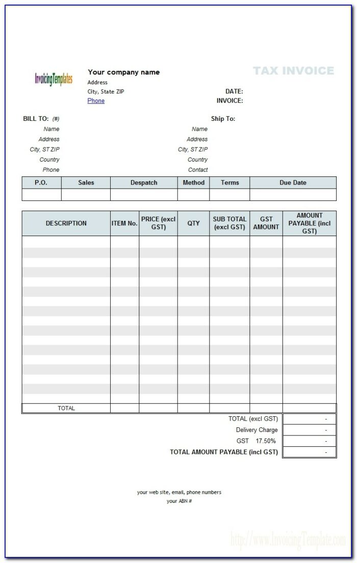 Gst Tax Invoice Format Pdf Download