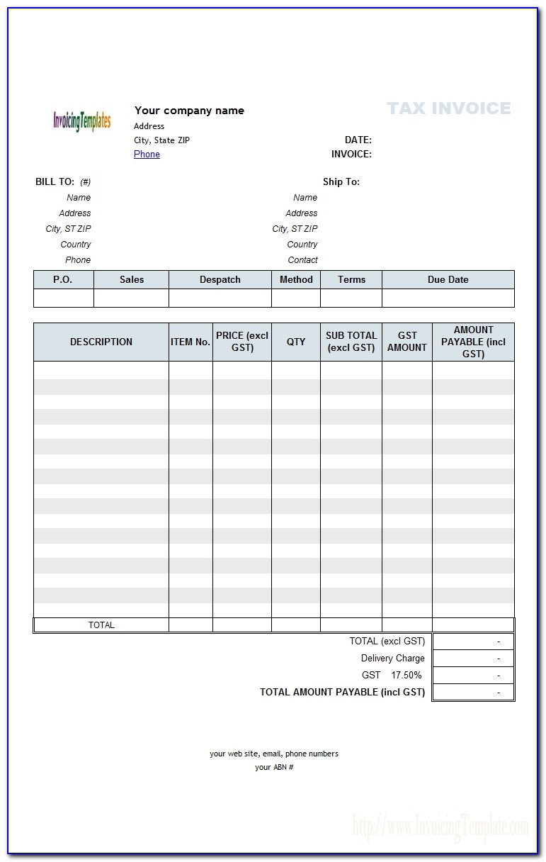 Gst Tax Invoice Format Pdf Download