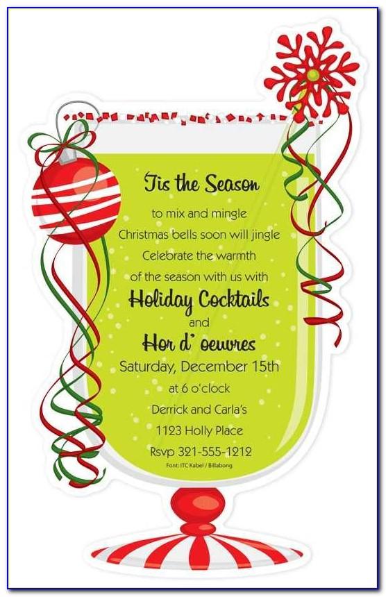 Holiday Cocktail Party Invitation Wording Samples