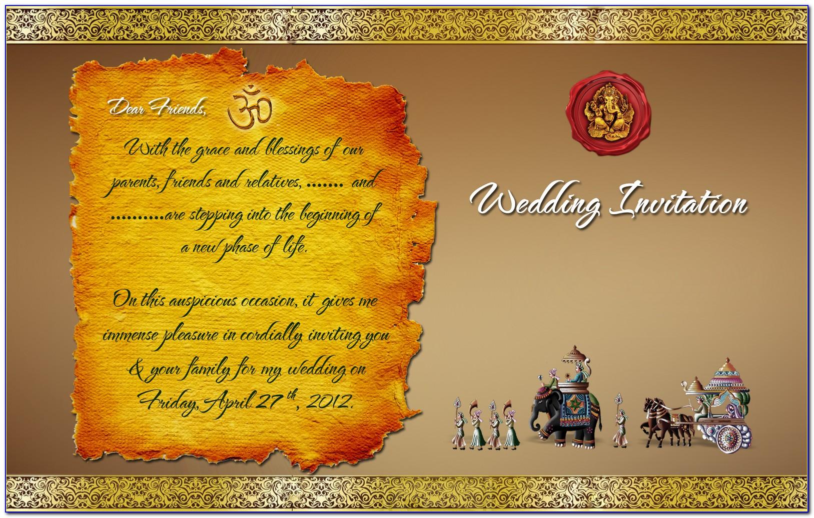 Indian Marriage Invitation Templates For Friends