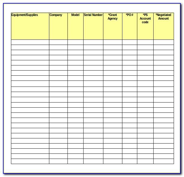 Inventory Checklist Template Excel