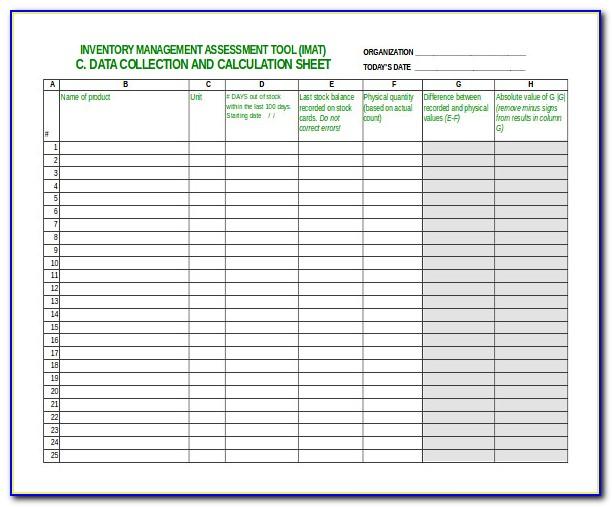 Inventory Sheet Sample Excel