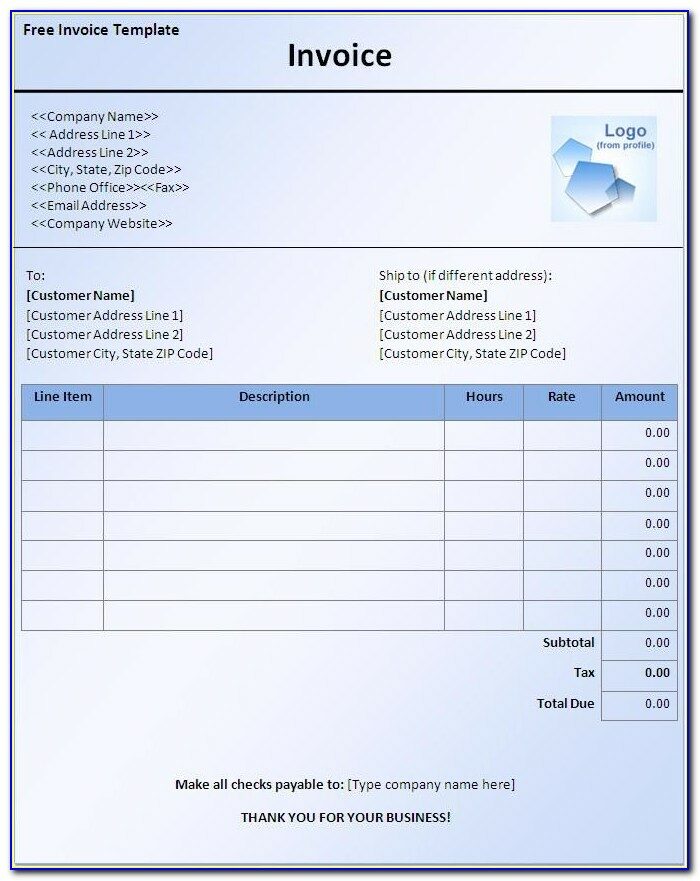 Invoice Format In Word For Services