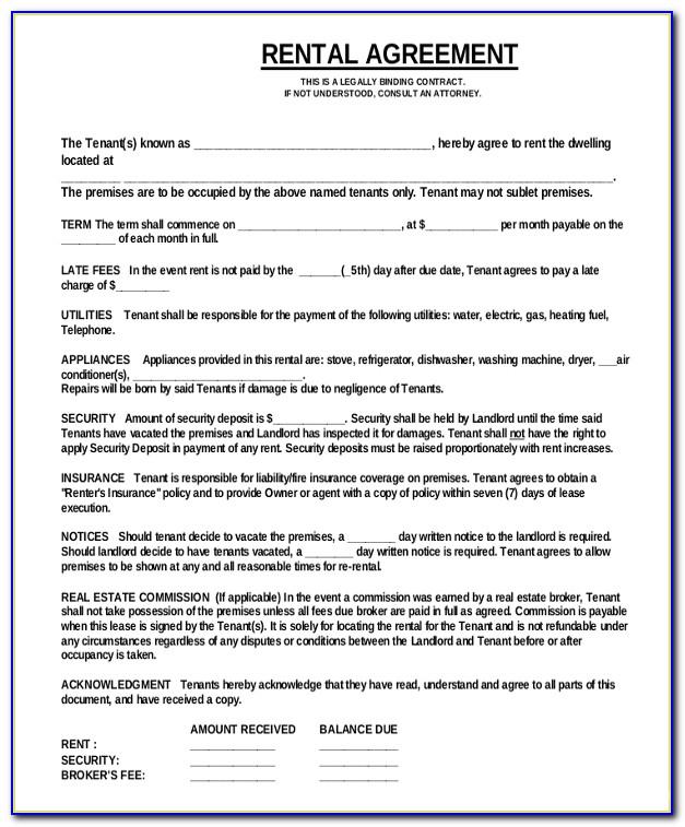 Leasing Contract Template Word