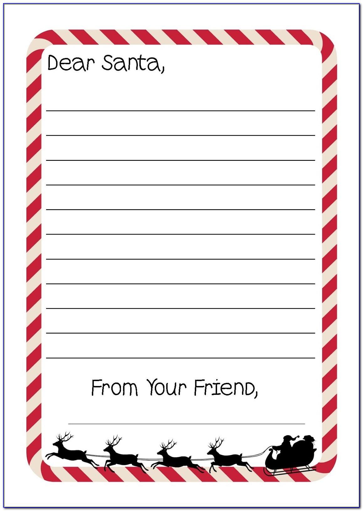 Letter To Santa Paper Template