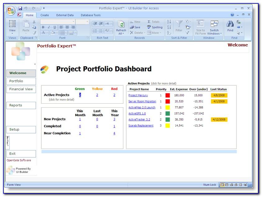 Ms Access Project Management Template
