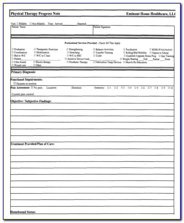 Physical Therapy Soap Note Form