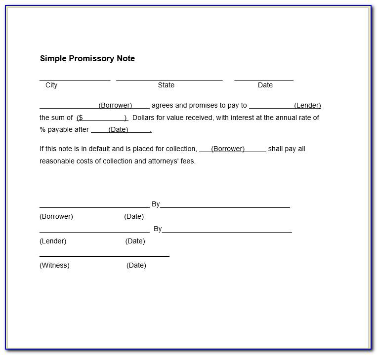 Promissory Note Document Template