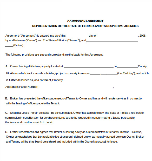 Real Estate Broker Commission Agreement Template