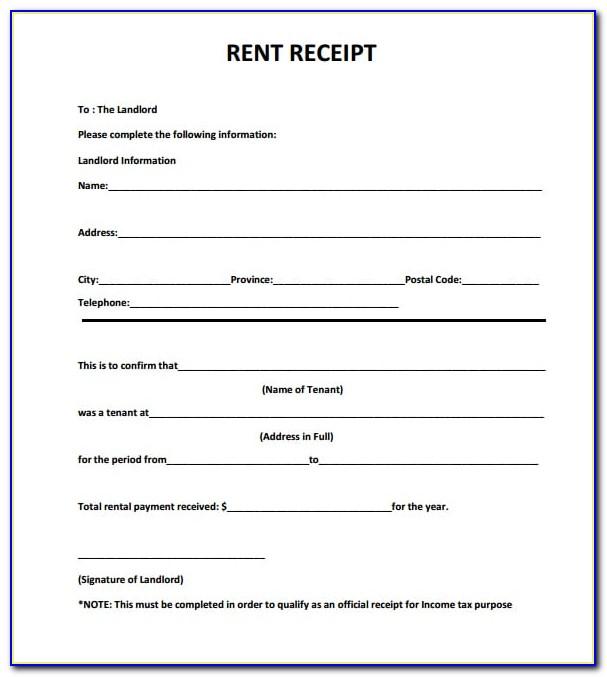 Rent Receipt Document Pdf