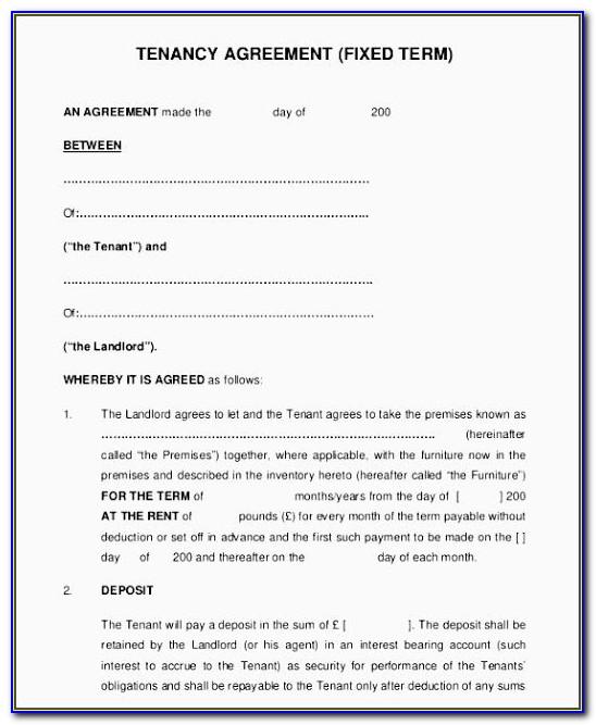 Rental Lease Form Word Document