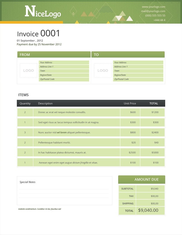 Responsive Html Invoice Template Free Download