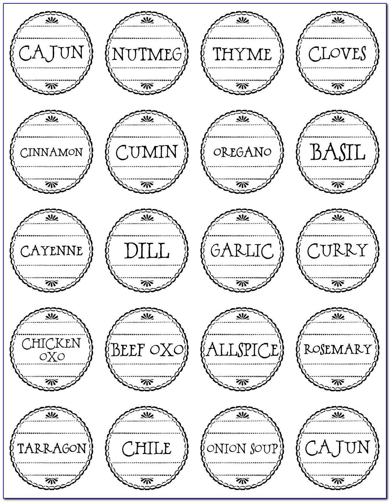 Round Spice Labels Template