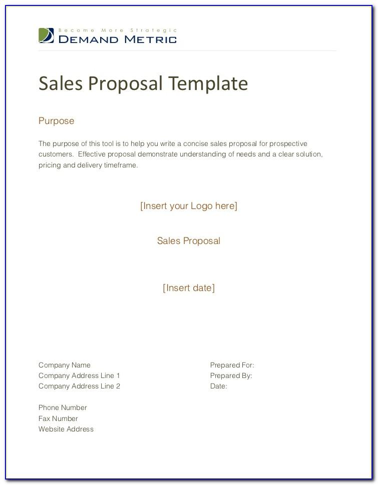 Sales Proposal Template Pdf